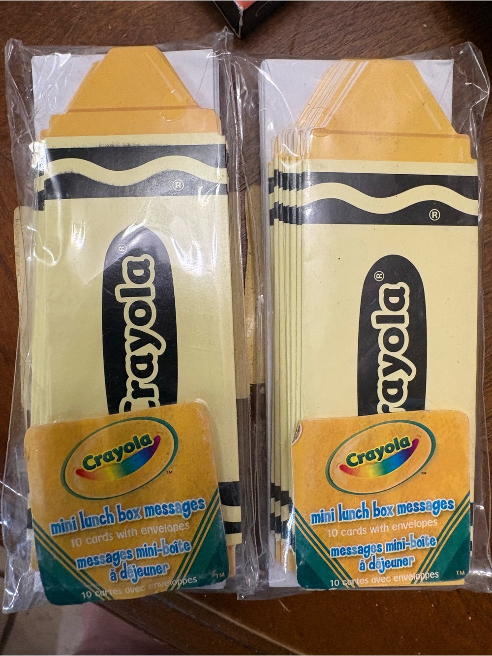 Crayola Yellow and Teal Mini Lunch Box Message Cards